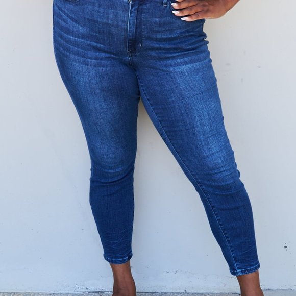 Judy Blue Jeans Judy Blue Marie Full Size Mid Rise Crinkle Ankle Detail Skinny Jeans Poshmark